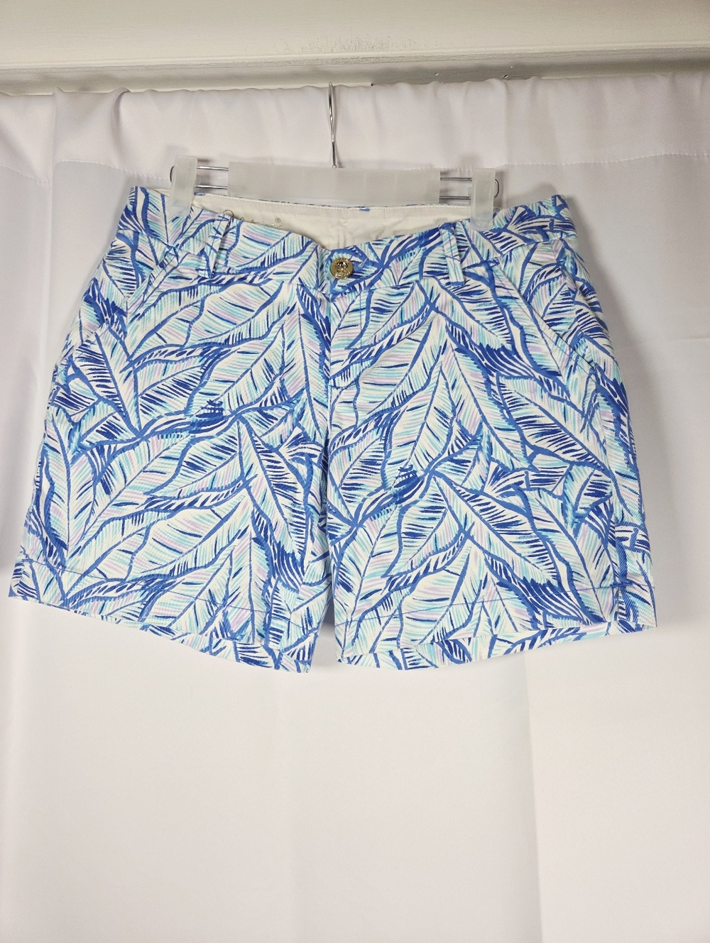 Lilly Pulitzer Jayne Stretch Shorts Bennet Blue Let's Mango Womens 2 - 31" waist